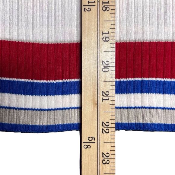 RAG & BONE Women’s Mason Crew Sweater Size Large Ribbed Striped Red Blue EUC - Picture 15 of 16